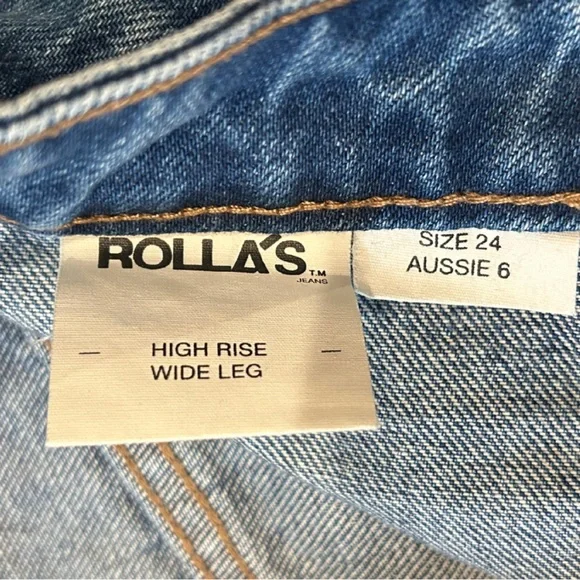 ROLLA’S Sailor High Rise Wide Leg Jeans | Med Blue | Size 24 - Picture 5 of 7